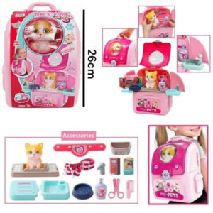 Set mascota mochila con visor y accesorios