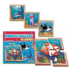 Rompecabezas 4×4 piezas animales de mar