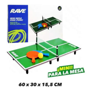 Mesa Ping pong mini. 60 x 30 x 6,5cm. Incluye Red, 2 raquetas y 2 pelotas