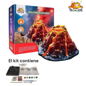 Juego de ciencia. Volcan 3 en 1. Kit para experimentar una erupción volcánica.