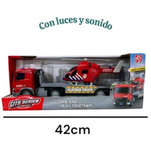 Camion mosquito con helicotero City series. Con luz y sonido