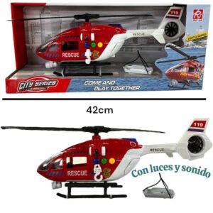 Helicoptero de rescate City series. Con luz y sonido