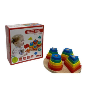 Juego didactico de madera, para apilar,  formas y colores.