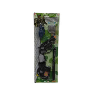 Set militar, revolver c/4 acces. Blister :48x17cm