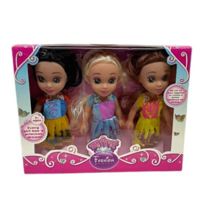 Muñeca princesas x3 16cm caja22x17.5cm