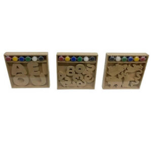 Set arte caja 20×20 c/10 numeros o 5 letras o 5 animales